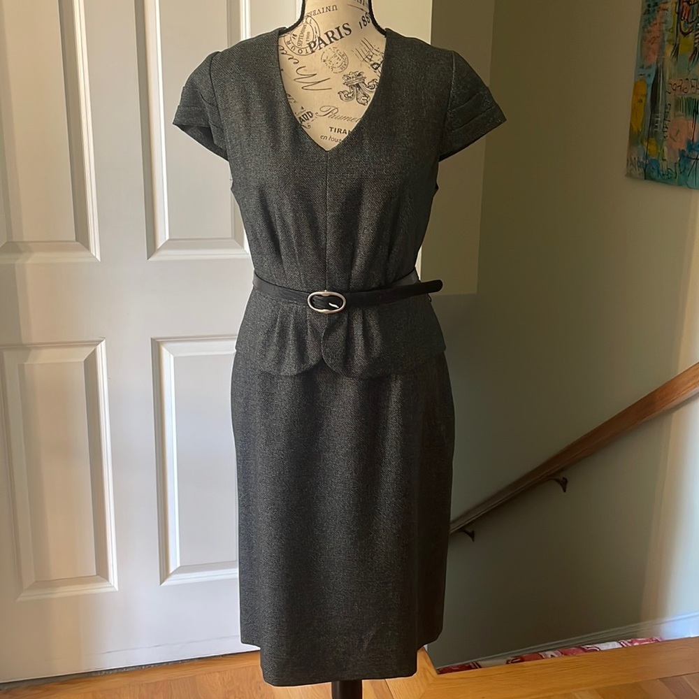 Elie Tahari Fitted Dark Grey Dress